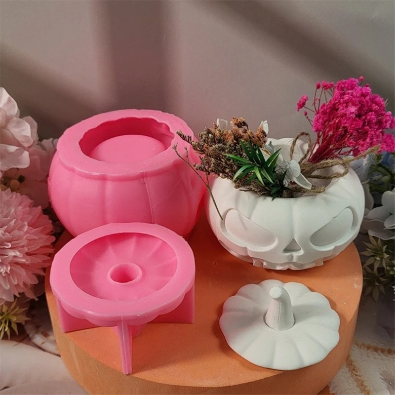 Формы для банок из смолы в форме тыквы на Хэллоуин формы подсвечников с крышкой