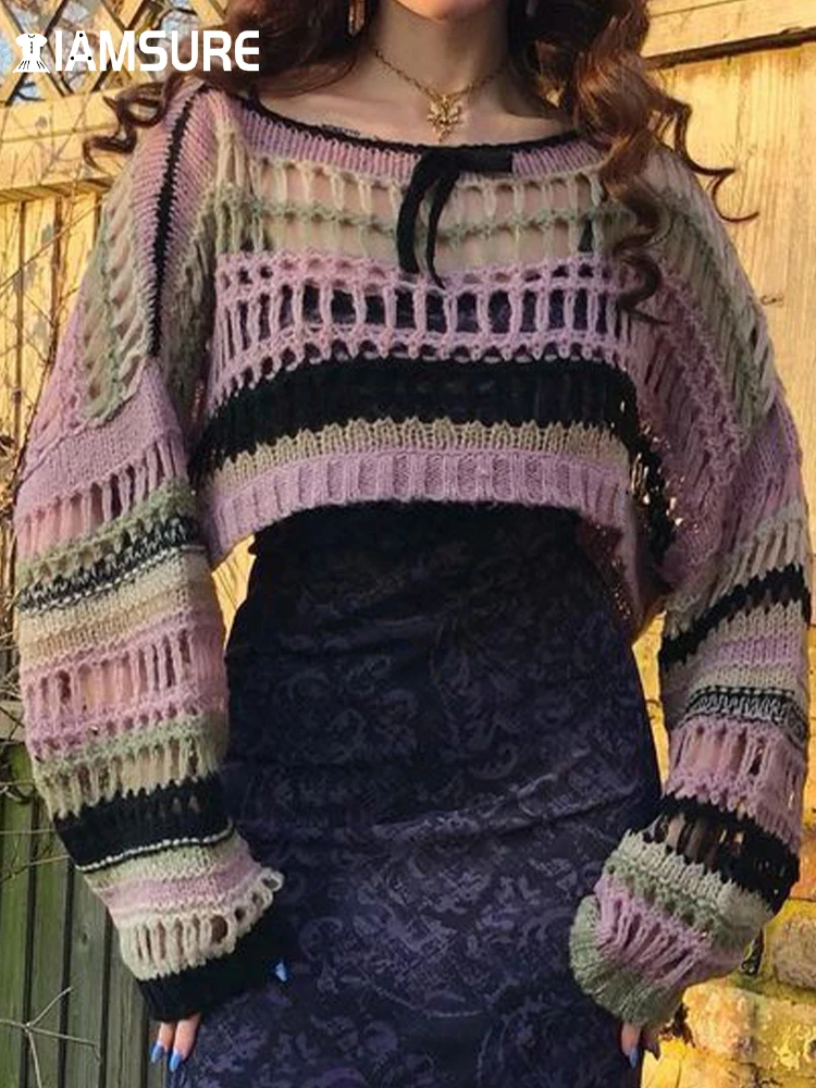Женские Вязаные Пуловеры Iamsure Повседневная Уличная Одежда