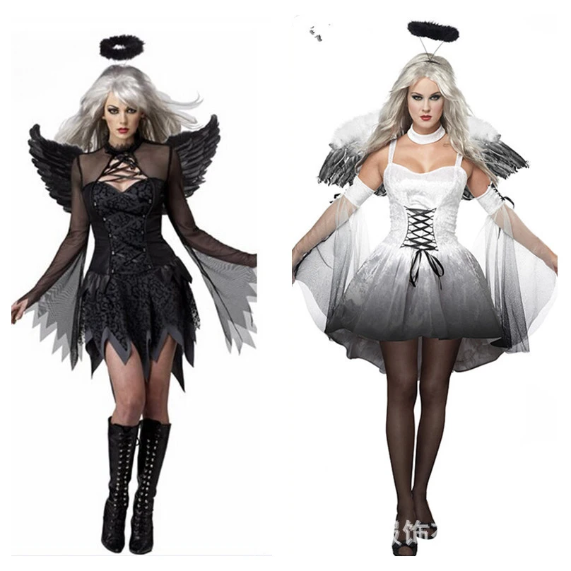 

Хэллоуин костюмы для женщин девушки сексуальные костюмы падшего ангела демон темный ангел костюмы перерыв бесплатный праздник рождества