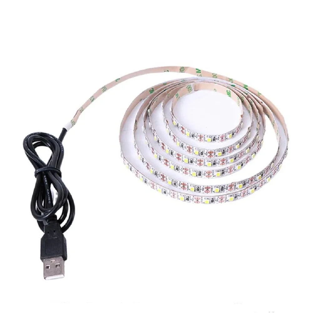 Светодиодная лента 5 В USB 5050 2835 белая фотолента для подсветки телевизора лампа 1 м 2