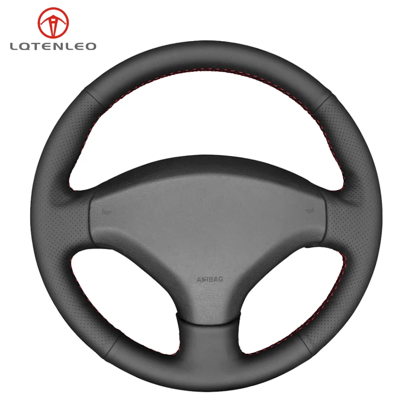 

LQTENLEO черная искусственная кожа ручная строчка для Peugeot 308 2007-2013 3008-2015 2011 408-2010