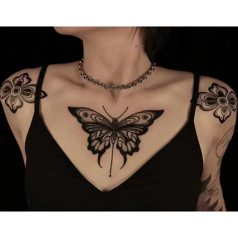 

Punk Temporary Tattoo Stickers Sexy Goth Art Butterfly Cheap Goods Y2K Black Tatto Cute Carnival Tatoo Fake Tattoos for Women