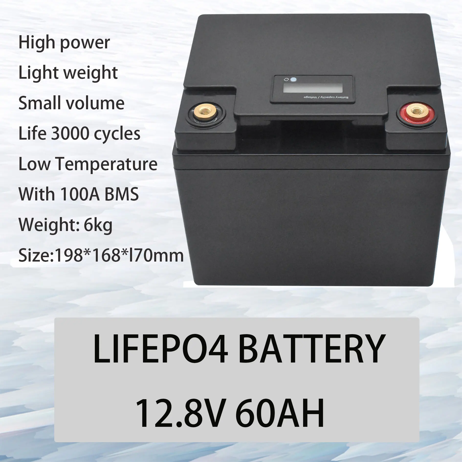 

2021 12V 60Ah Deep Cycle LiFePO4 Rechargeable Battery Pack 12.8V 60Ah Life Cycles 4000 with Built-in BMS Protection