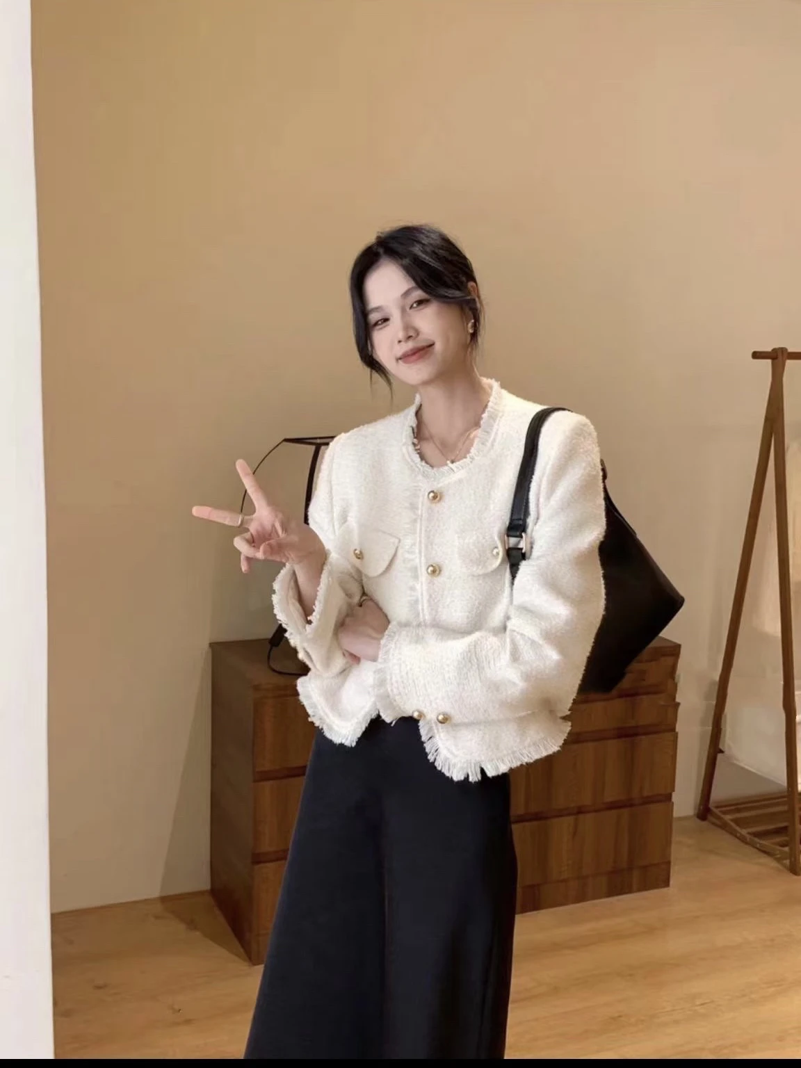 Короткая изящная верхняя одежда Французский стиль Высококачественная тонкая