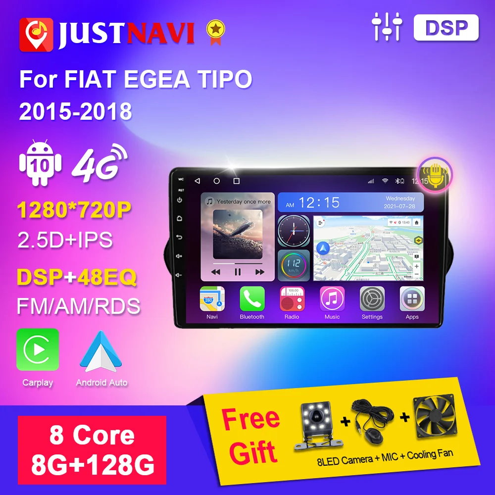 

Автомагнитола JUSTNAVI для FIAT EGEA TIPO 2015-2018, Android 10, стерео, мультимедийный видеоплеер, автоаудио, стерео, 2 Din, GPS, Carplay