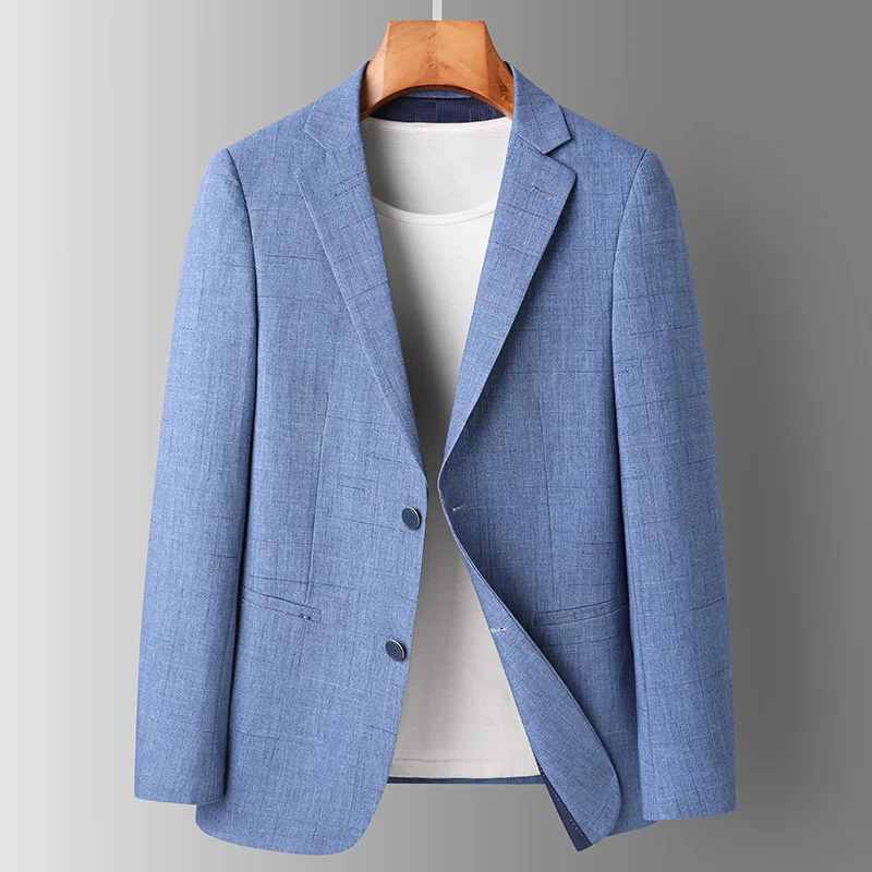 

Brand New Designer High End Blue Color Men Blazer Slim Fit Elegant Smart Casual Suits Spring Summer Mens Clothes 2023