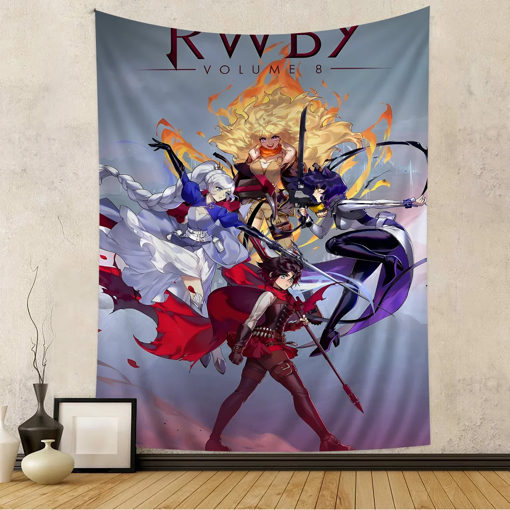 Руби аниме гобелен в стиле хиппи цветок настенные ковры декор для спальни