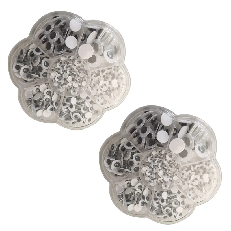 

1400 Pieces Round Wiggle Googly Eyes With Self Adhesive DIY Scrapbooking Crafts Toy Accessories Assorted Sizes