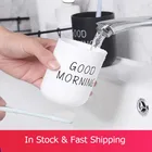 1 шт. простая портативная чашка для мытья в скандинавском стиле для путешествий домашняя пластиковая чашка для хранения зубной щетки с надписью Good Morning