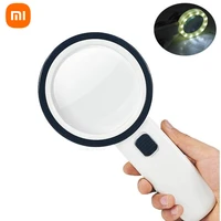 xiaomi 30x illuminated large magnifier handheld 12 led lighted magnifying glass for seniors reading jewelry watch reading loupe