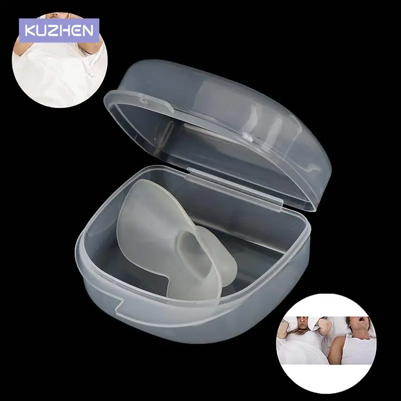 1pc Anti Snoring Mouthpiece Device Tongue Stopper Medical Silicone Sleep Guard Stopper Tongue Retain Breathing Aid Snore Apnea
