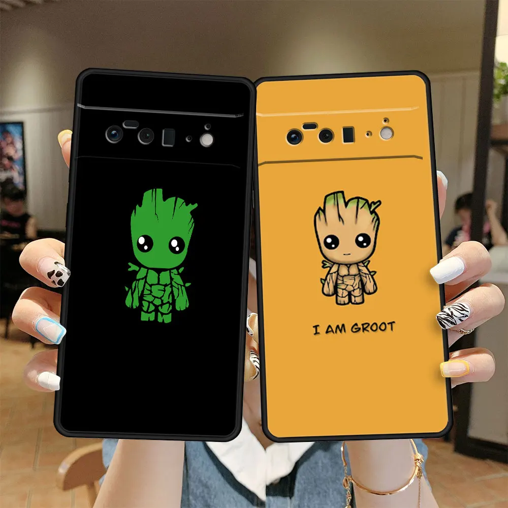 

Marvel Baby Groot Celular TPU Capinha Case Coque for Pixel 6 Pro 5a 4 XL 5G 5 4a 3 3XL 4G 6Pro Pixel4