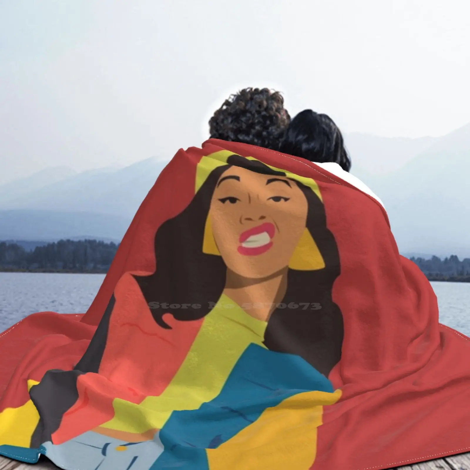 Cardi B Best Selling Room Household Flannel Blanket Colorful Music Singer Rapper Cool Trendy Okurrr Graphic I Like It