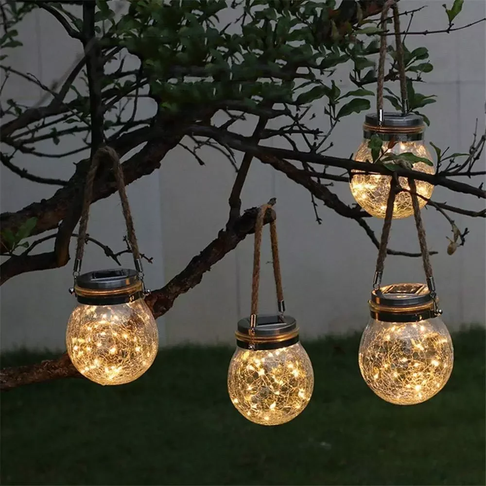 

Solar Fairy Light Powered Mason Jar Lights for Outdoor Patio Party Wedding Garden Courtyard Decorative Led Lamps