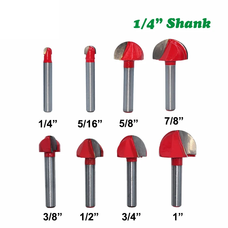 

1pc 1/4 6.35mm Shank Ball Nose Router Bit Round Milling Cutter for Wood CNC Radius Core Box Solid Carbide Tools