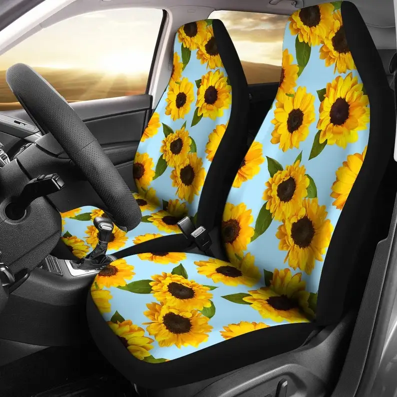 

Sunflowers Light Blue Car Seat Covers Pair, 2 Front Car Seat Covers, Seat Cover for Car, Car Seat Protector, Car Accessory