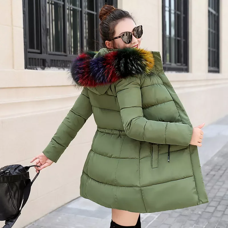winter parkas women Ladies Casual Long Coats Woman Jackets Winter Women Hooded Fur Collar Cotton Warm Outwear
