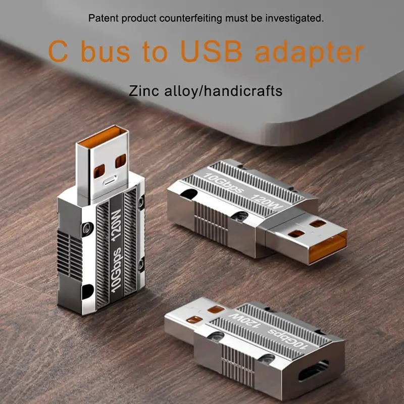 

Новинка, 1 шт., USB 3.0 из цинкового сплава PD 120 Вт, внешний-C, разъем «Мама»-USB «папа», быстрая зарядка, другая Бытовая электроника