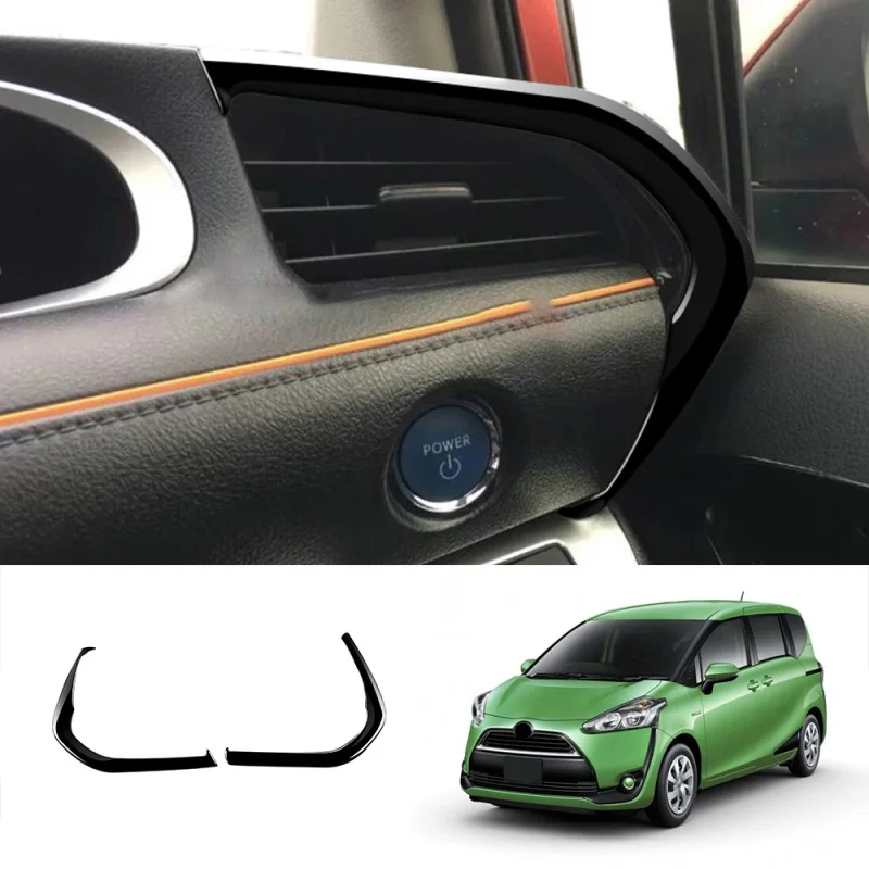 

For Toyota Sienta 170 series 2015 -2021 ABS carbonfiber dashboard Left and right side air conditioner air outlet AC vent cover