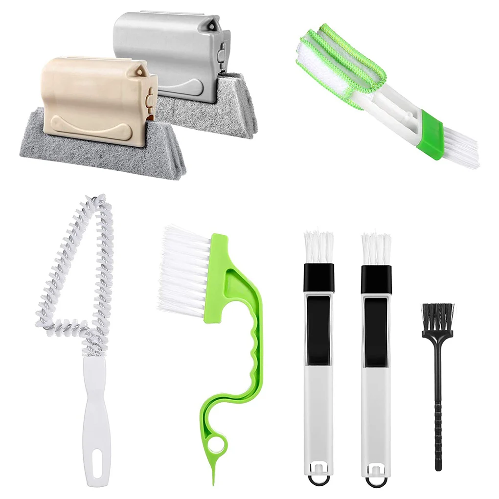 

8pcs/set Window Cleaning Brushes Gap Sink Cleaning Brush Door Window Track Household Dust Cleaning Tools Kit