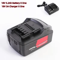 new 18v 5 2ah lithium ion battery and 18v 3a fast charger for metabo 18v cordless power tool drills drivers free shipping