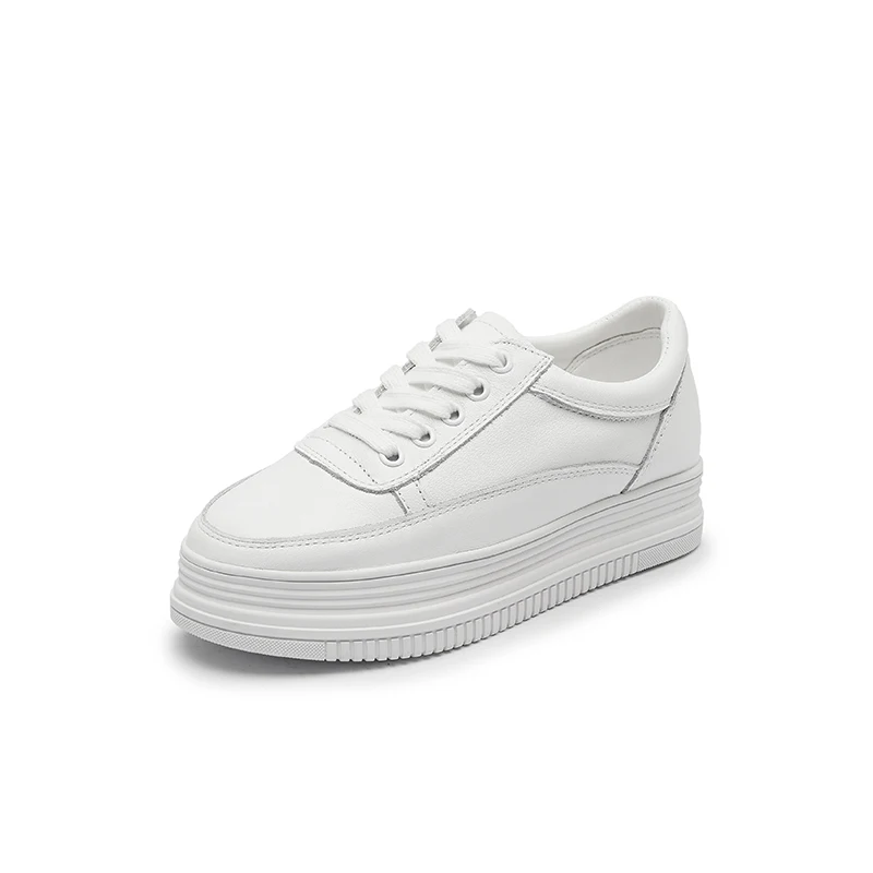 

Summer 2020 new versatile web celebrity flat shoe lace-up breathable sneaker platform heighten little white shoe woman