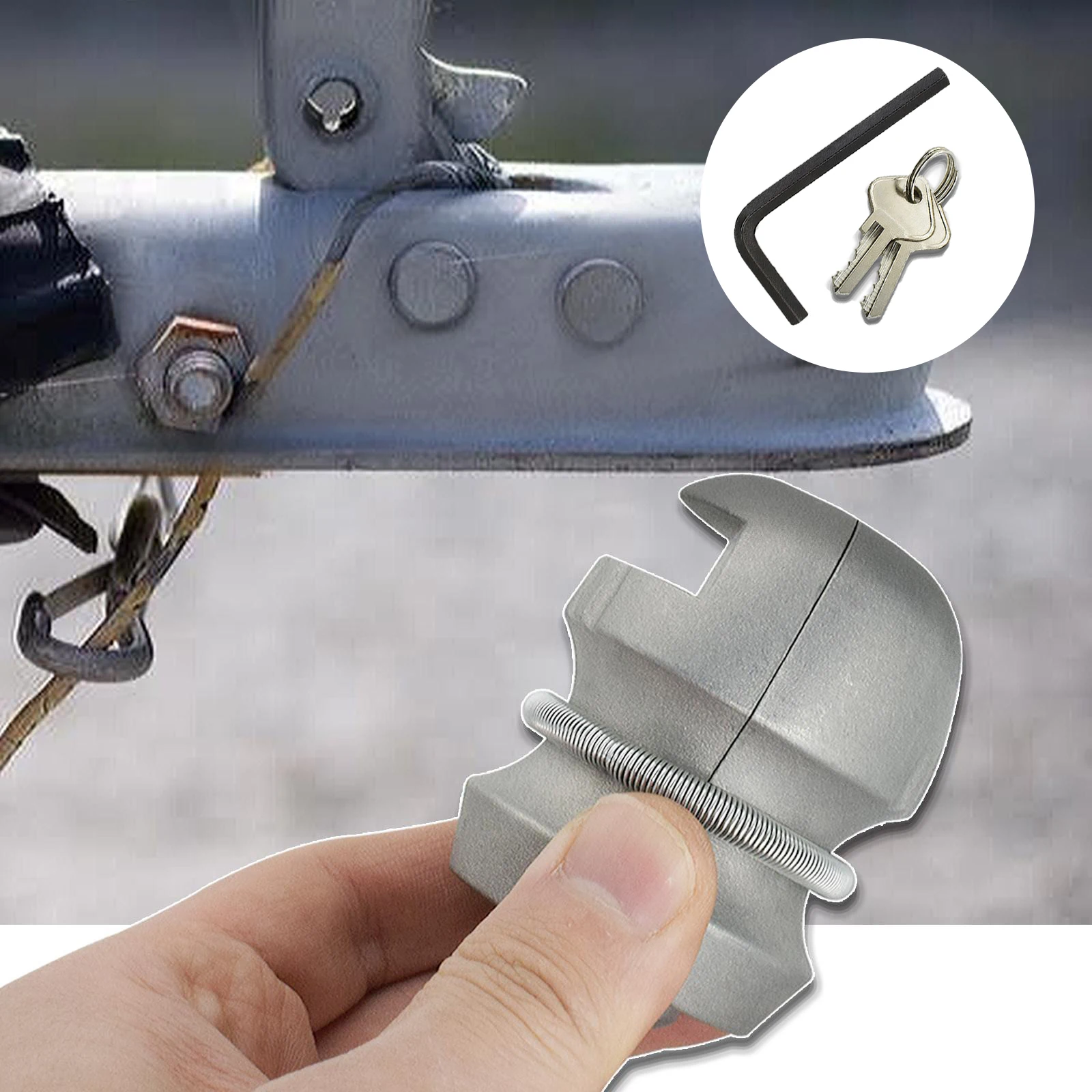 

Samger 1pc Universal Zinc Alloy Trailer Coupling Lock Hitch Ball Lock For Caravan Tow RV Lock Accessories Anti Theft Device Safe