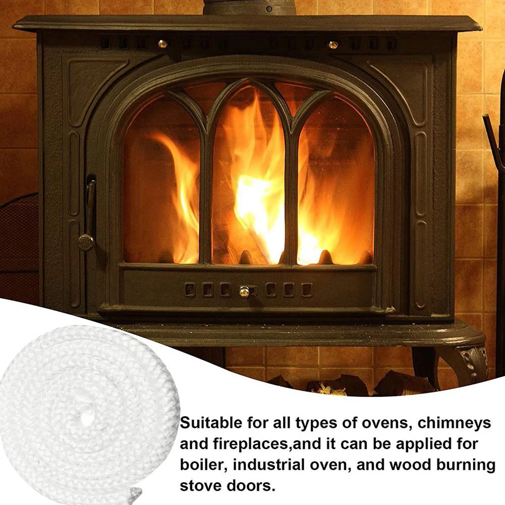

1pcs 2/3 Meters Fiberglass Stove Fire Rope Wood Burning Burner Door Seal Industrial Oven Sealing Stoves Parts Cord Gasket Tape
