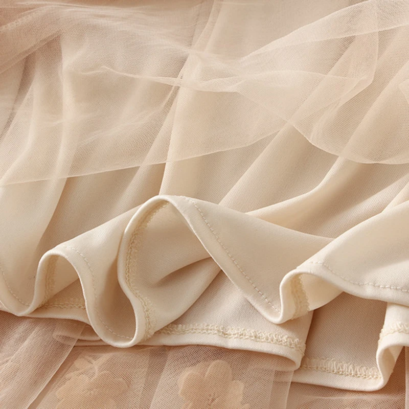 Женская Элегантная Юбка-миди С Тюлевым Принтом В Форме Трапеции Эластичной