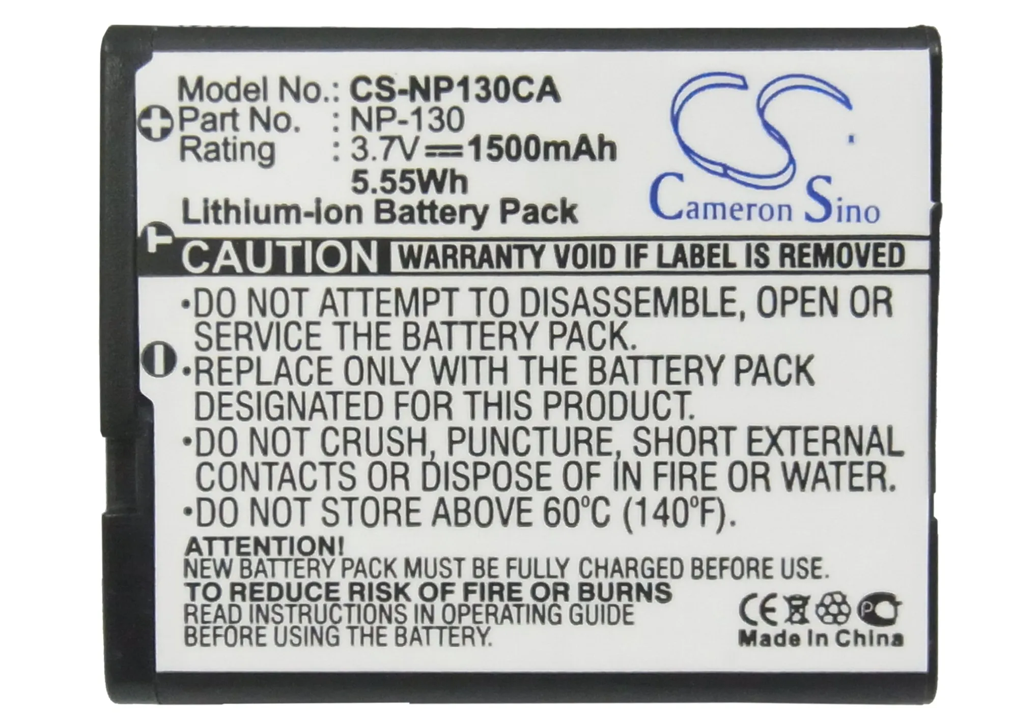 

Camera 1500mAh Battery For Casio NP-130 NP-130A Exilim EX-H30 EX-ZR100 Exilim EX-H30BK Exilim EX-ZR200 Tryx Exilim EX-ZR1100