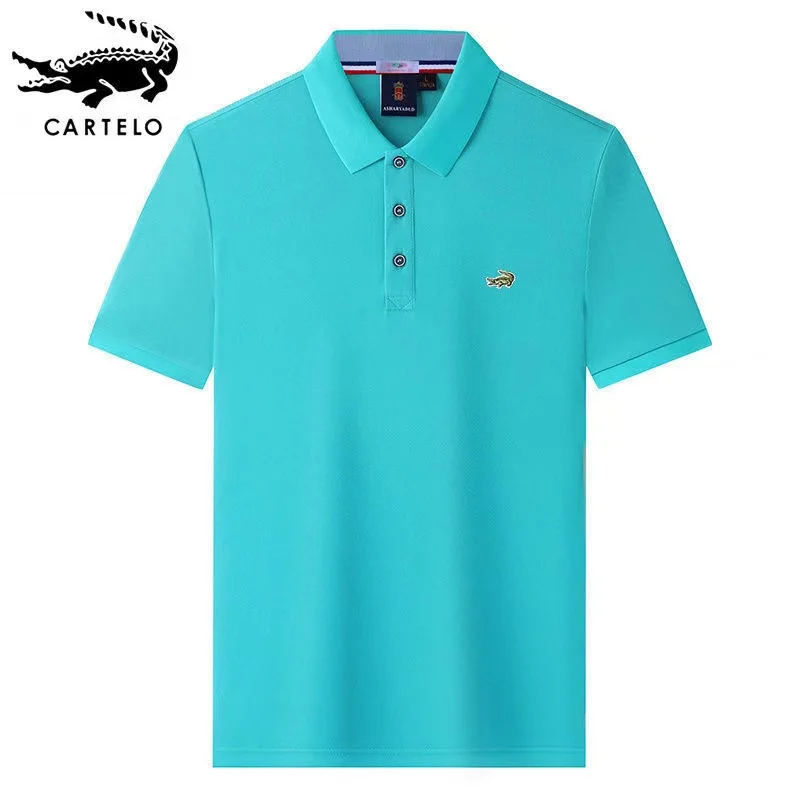 

CARTELO Summer New Men's Lapel Polo Shirt Embroidered Short Sleeve Casual Business Fashion Slim Fit Polo Shirt for Men