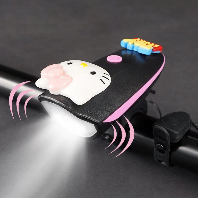 Headlight Horn Usb Charging Hellokitty Children Mountain Bik