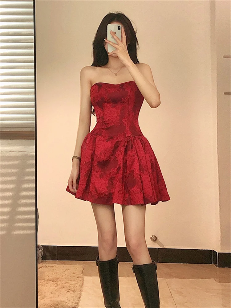 Дизайнерское сексуальное летнее вечернее платье без бретелек винтажное женское