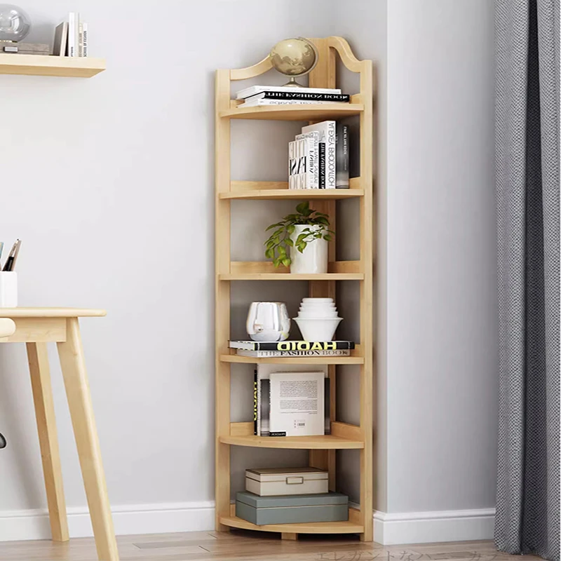 Деревянная угловая книжная полка полки для хранения органайзер гостиной