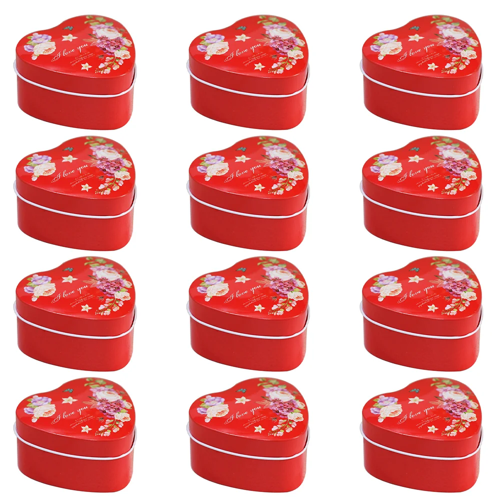 

12 Pcs Biscuits Can Wedding Nesting Tins Snack Gift Box Heart Metal Tins Favor Boxes Wedding Wedding Candy Cans Nut Tin Box