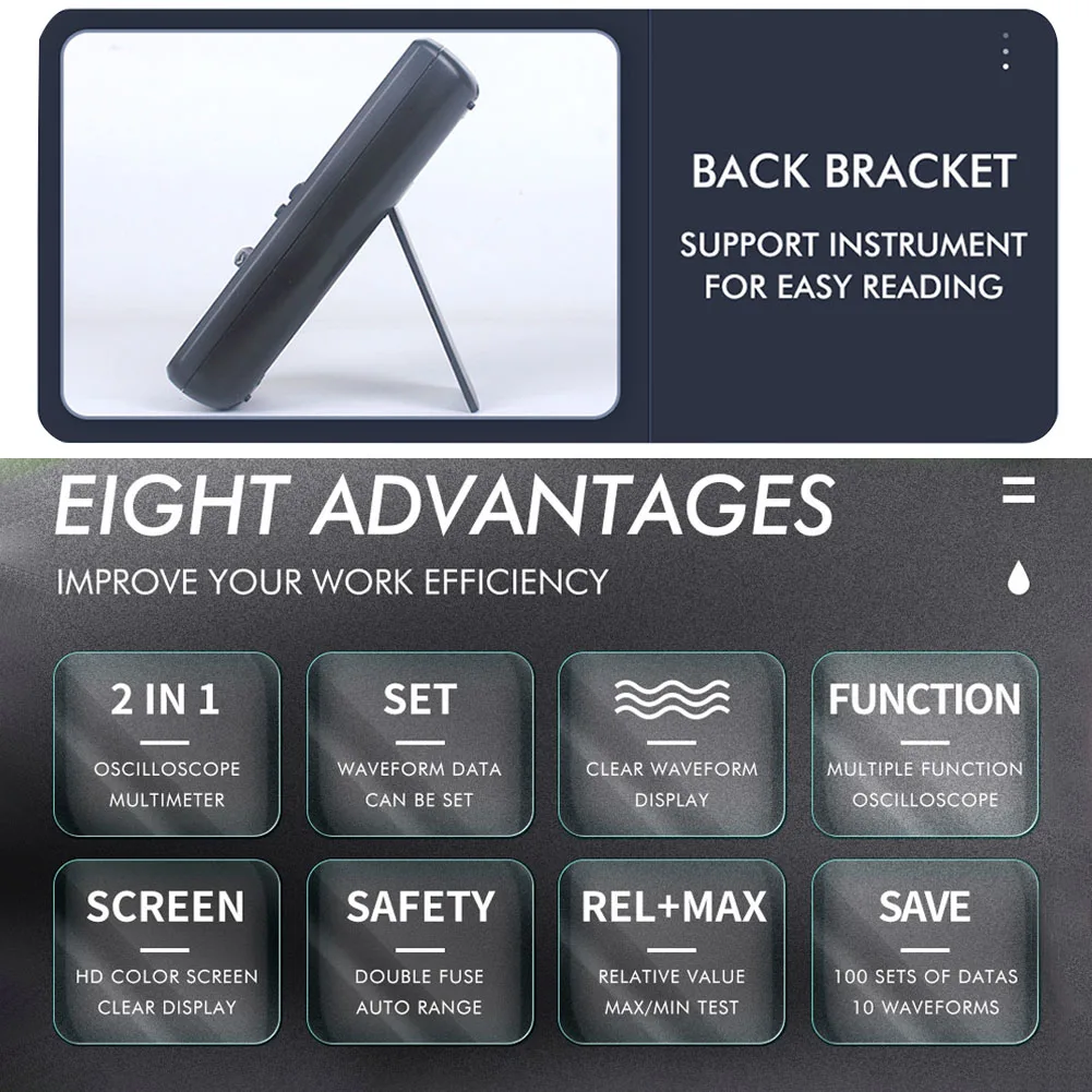 Умный Портативный электронный тестер HD мультиметр 2 в 1 с цифровым дисплеем