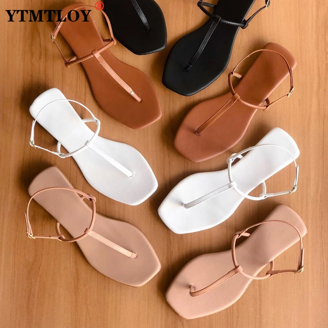 

Casual Flat Women's Beach Sandals Flip Flops Summer T-strap Soft Women Sandals Ankle Strap Seaside Holiday Sandals for Girls