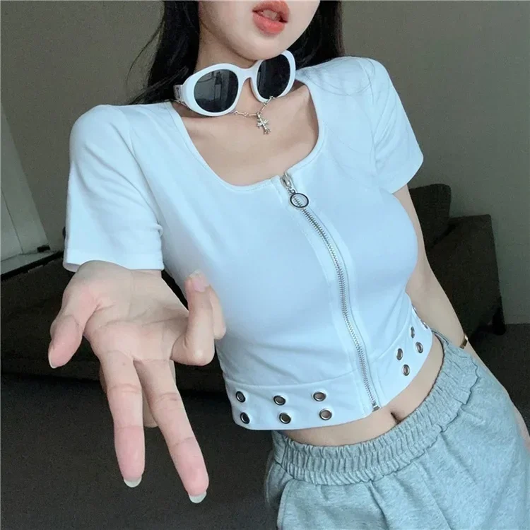 2024 новая модная универсальная повседневная футболка с коротким рукавом женский