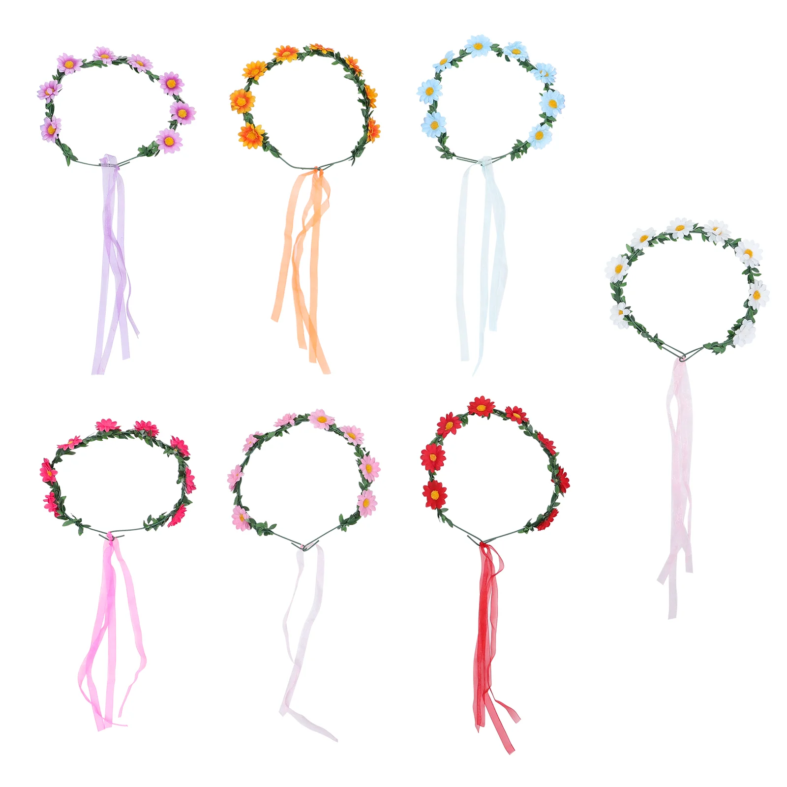 

14pcs Hair Wreath Headdress Beach Headpiece Flower Headband for Girls