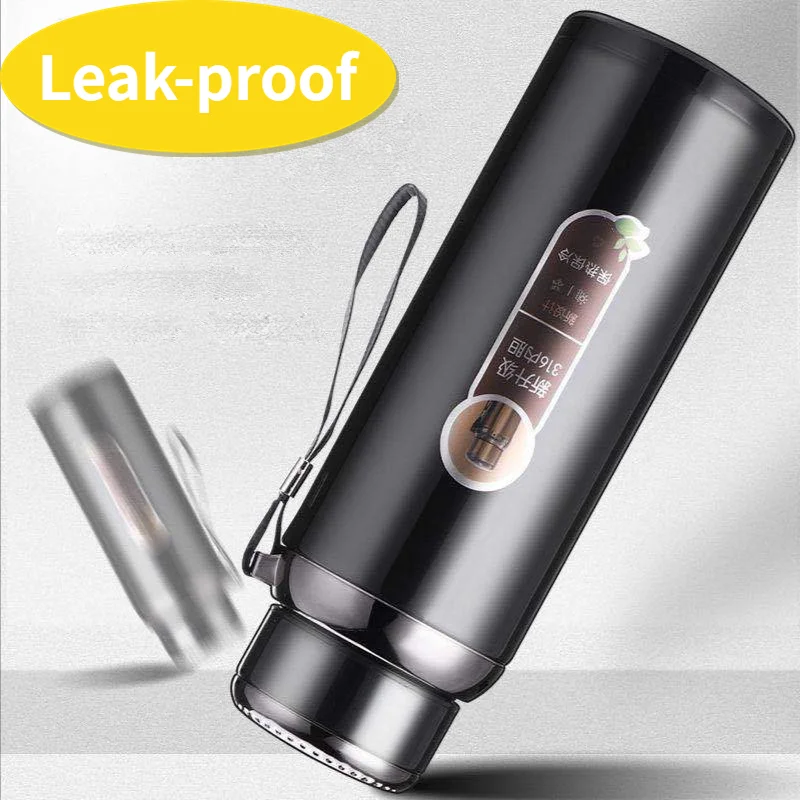 

600ML 1000ML Large Capacity Stainless Steel Thermos Portable Vacuum Flask Insulated Tumbler with Rope Thermal Bottle Drinkware