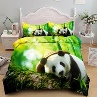 3d adorable giant panda duvet cover set king queen double full twin single size bed linen set