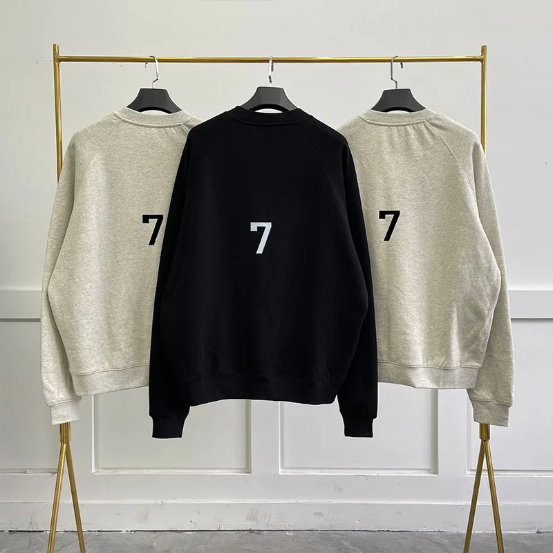 

1:1Sweatshirts Jerry Essentials Lorenzo Season 7 ABC Flocking Letter Unisex Fashion Hoodie High Street Hip Hop Couple Sweatshirt