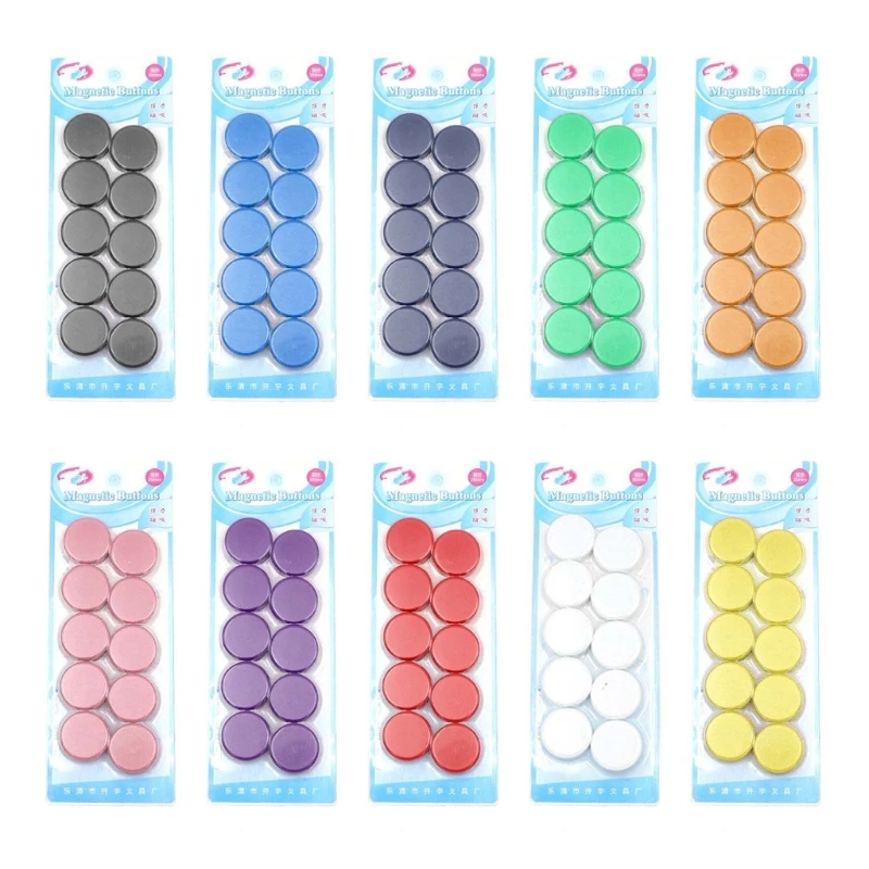 

57EC 10-Pack Magnetic Push Pins Perfect Colorful Magnets for Fridge Calendars
