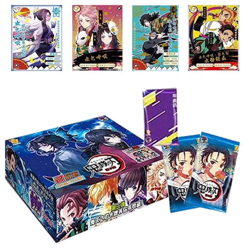 

2022 New Anime Demon Slayer Cards Box Hobby Collection Tcg Playing Game Rare Card Kimetsu No Yaiba Figures For Children Gift Toy