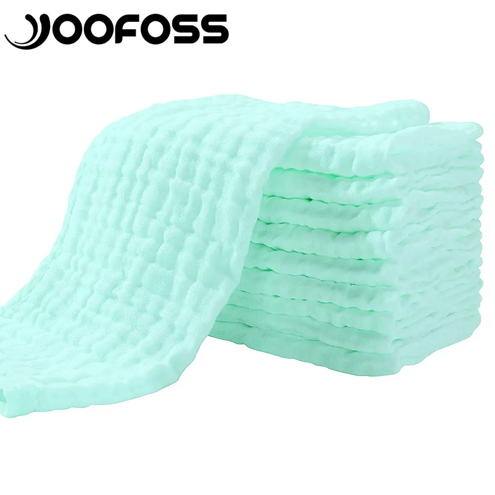 Yoofoss Muslin Burp Cloths for Baby 10 Pack 100% Cotton Baby Washcloths 20''X10'' Super Soft and Absorbent Towel Baby Stuff