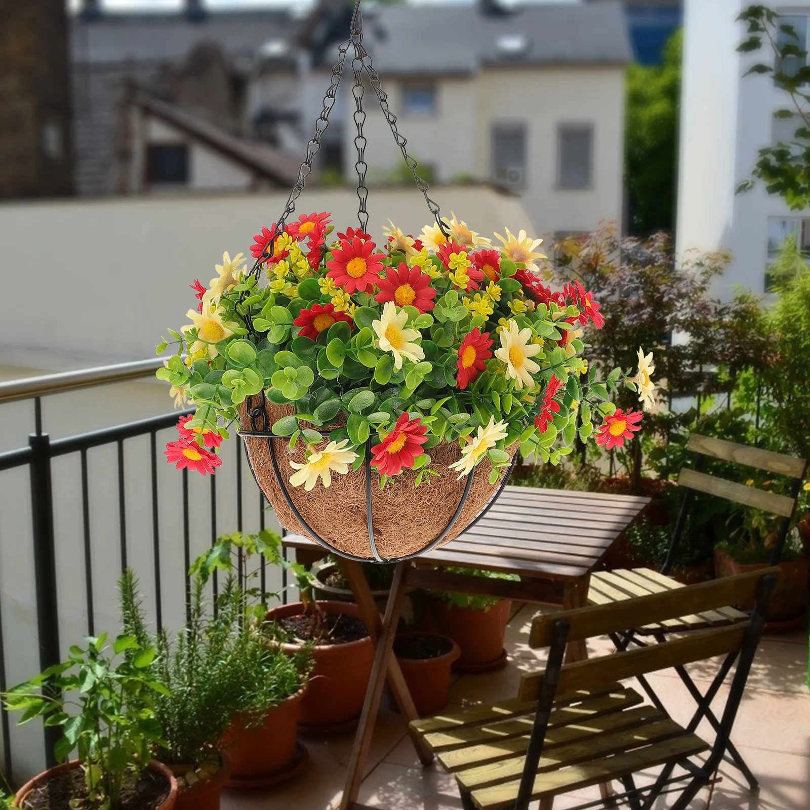 

Hanging Artificialfake Flowers Basket Flowerbaskets Wall Planter Linervase Faux Potted Fiber Home Liners Leaves Planters Diy