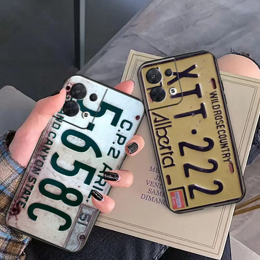 

Case For OPPO RENO 10 8 8T 7 7Z 6 6Z 5 4 3 2 2F PRO PLUS 4G FIND X2 X3 X5 5G Case Capa Funda Nostalgic Classic License Plate