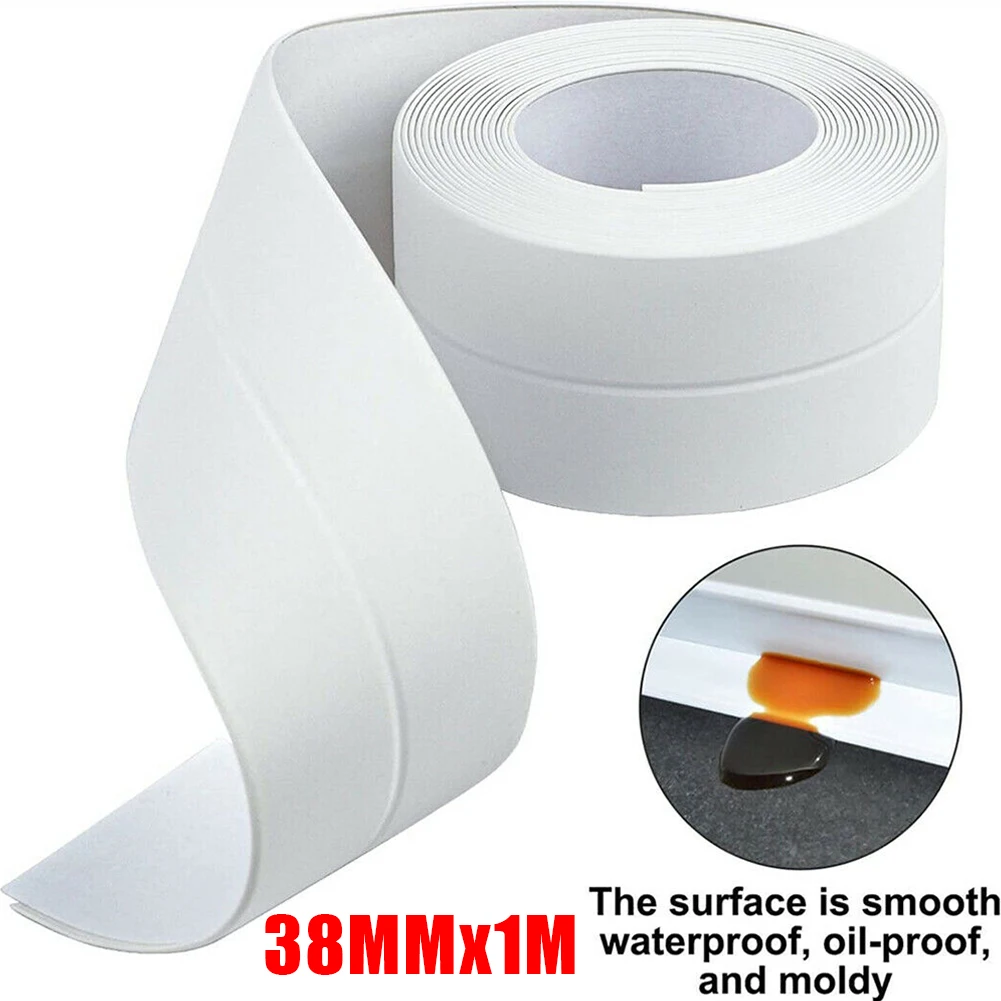 

1M X 38mm Bath Sealing Strip Trial Pack Sealing Strip Bath Shower Sink Basin Edge Sealant Tape For Bathroom Kitchen Strip Caulk