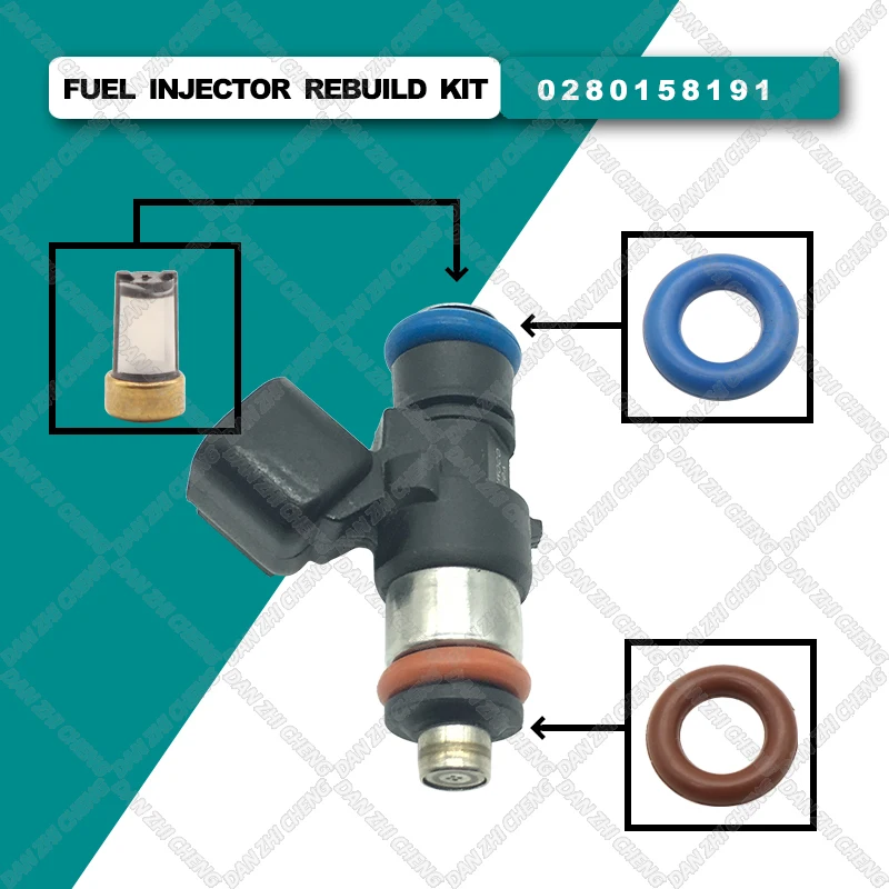 Fuel Injector Service Repair Kit Filters Oring Seals Grommets For Ford F150 Explorer Mustang Edge Flex Taurus Transit 0280158191