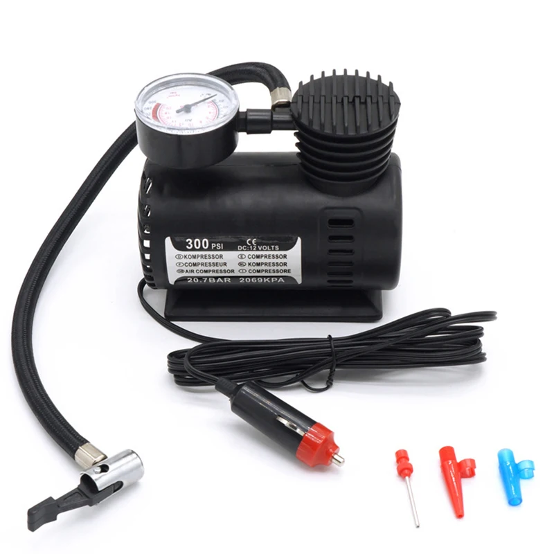 

DC 12V 300PSI Mini Air Compressor Pump For Car Tyre Inflator Bicycle Portable Inflator Locomotive Automobile Tire Electric Pump